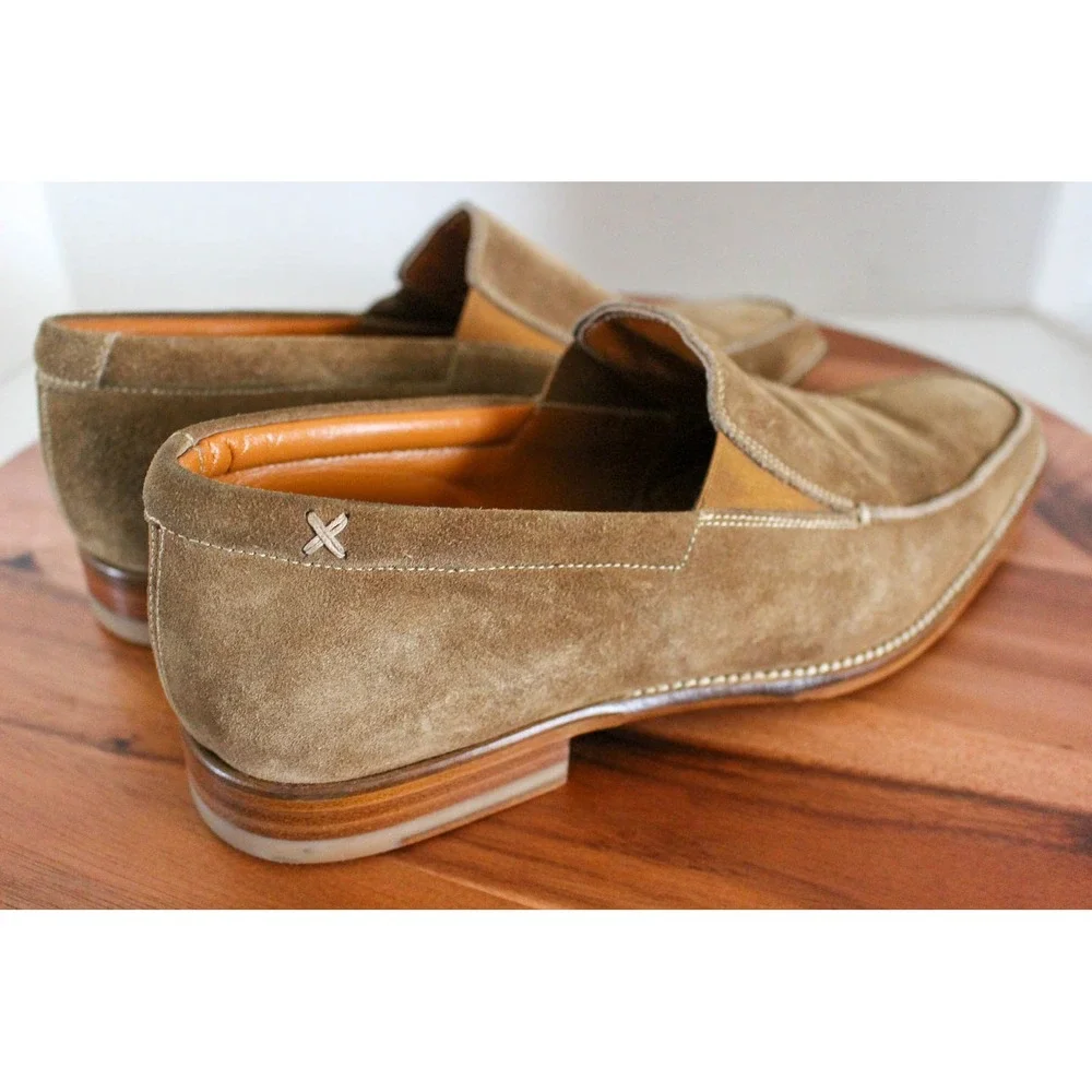 Gordon Rush Dress Shoes Mens 9 Brown Suede Leather Slip On Loafers Made in Italy